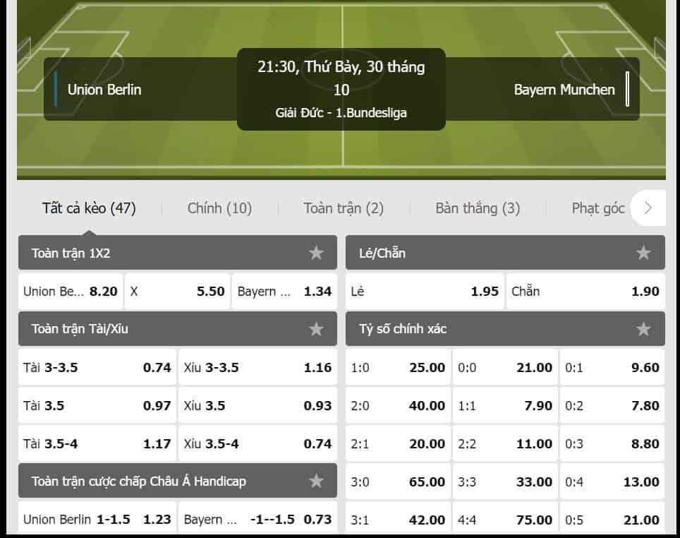 Union Berlin vs Bayern Munchen