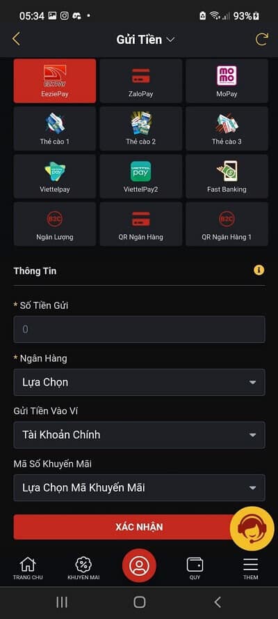 Nạp tiền qua cổng Gpay, EeziePay