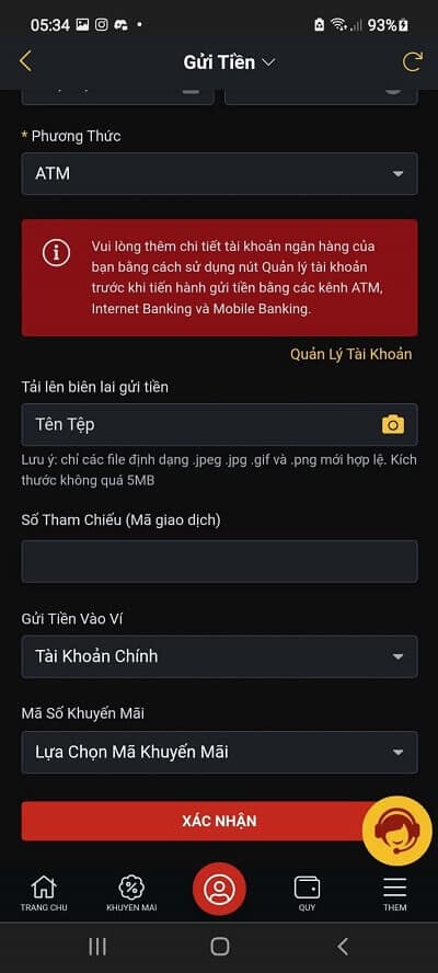 Nạp tiền qua ngân hàng vn88 mobile